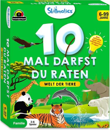 Карткова гра Skillmatics - 10 разів вгадай тваринний світ, подарунки для дітей від 6 років, чудова забава для подорожей та сімейни