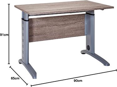 Касовий стіл Furniture Partner, 701432, декор дуба трюфеля, приблизно 90 x 65 x 69,5-87,5 см