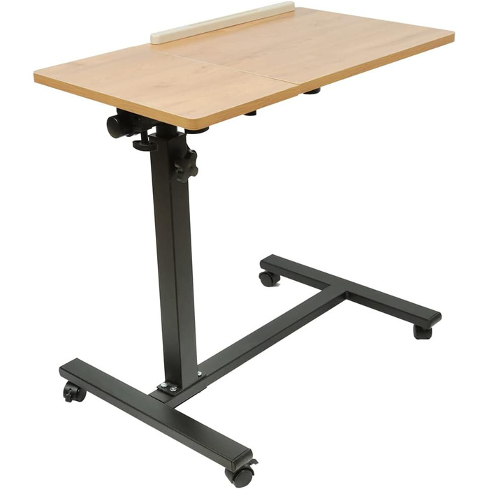 Підставка для ноутбука з регульованою висотою, дерев'яна, ергономічна. З коліщатками, поворотна, з антиковзким покриттям (Жовте дерево 60 x 34.5 x 90 см)