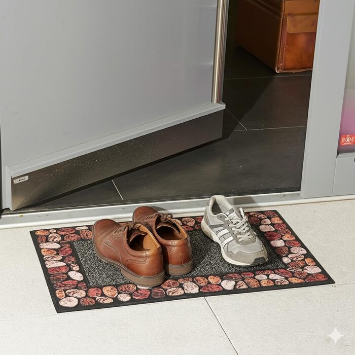 Килимок під камінь нековзний, брудовідштовхувальний, стійкий до атмосферних впливів міцний килимок для зовнішнього використання, що вловлює бруд, 75 x 45 см для вхідних дверей та входу