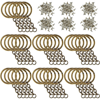 Роз'єм для брелока з ланцюжком змішаних кольорів металевий роз'єм для деталей брелока з відкритим згинальним кільцем і заглушкою J бронза, 250 шт.