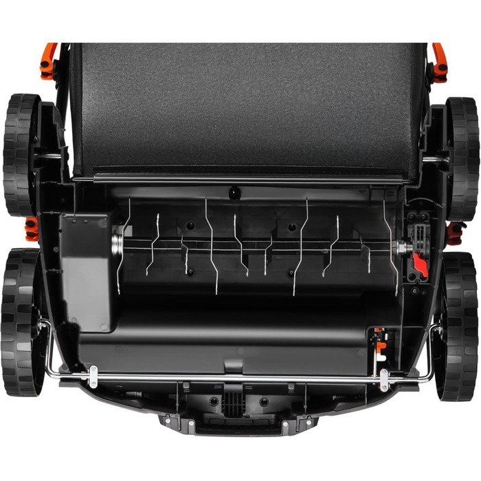 Електричний аератор газону FX-EV360, потужність 1500 Вт, ширина захвату 36 см та 5 рівнів регулювання глибини, травозбірник 45 л, ширина обробки 36 см