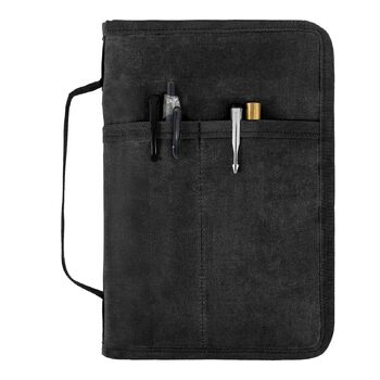Класична вощена полотняна обкладинка для блокнота на блискавці, кишеня для щоденника, обкладинка для польових нотаток, водонепроникна обкладинка для блокнотів 5x8, блокнот мандрівника A5 (чорний) чорний 1 17*25 см