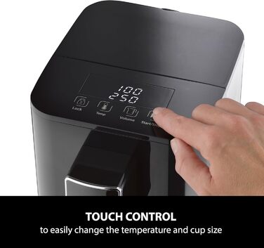 Турбо диспенсер для гарячої води, для приготування чаю, розчинної кави, дитячого харчування, резервуар для води ємністю 2,9 л, 7 регульованих рівнів температури від 40-100 C з кроком 10 C, 550 -