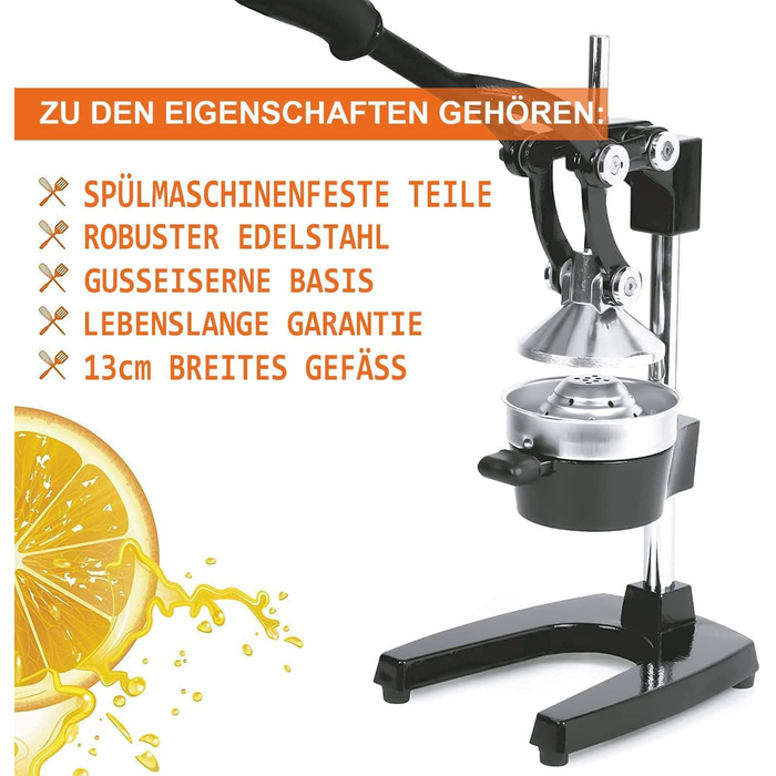 Професійна соковижималка для цитрусових Zulay - ручна металева соковижималка - ручна соковижималка для лимонів та апельсинів - міц