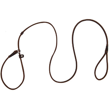 Шкіряний повідок для маленьких та середніх собак, цуценят, легкий, тонкий, але міцний, регульований, м'який та елегантний, довжина 160 см, ширина 0,6 см (коричневий)