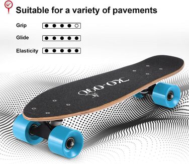 Комплектні скейтборди 22-дюймові міні-крейсерські скейтборди для початківців Діти Хлопчики та дівчатка Дієго Бакен