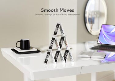 Стіл Claiks Glass з регульованою висотою 120x60 см, електричний, з можливістю сидіти/стояти, з міцною скляною стільницею, тихий двигун, для домашнього офісу та офісу, ергономічний дизайн для здорової роботи (білий) 120 x 60 см, білий