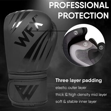 Шкіряні боксерські рукавички WFX, професійні, MMA, спаринг, кікбоксинг, боксерська груша, тренувальні, муай-тай, 355 г