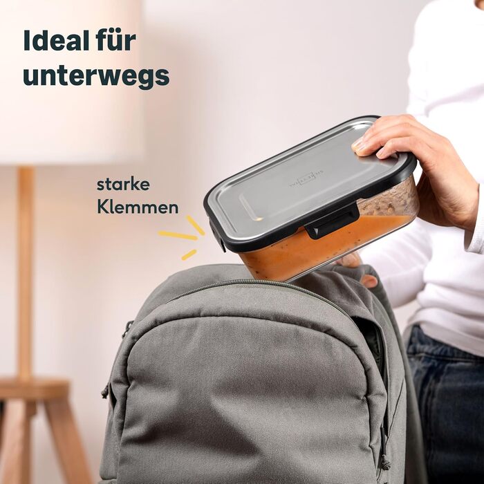 Скляний контейнер для зберігання продуктів SILBERTHAL 1 л - з кришкою з нержавіючої сталі - герметичний - також доступний у комплекті 1 л