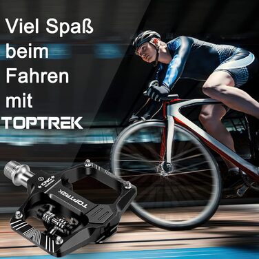 Гібридні педалі Toptrek 2 в 1 SPD/Платформа з герметичними підшипниками, чорний