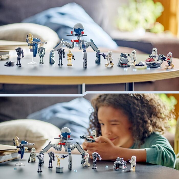 Конструктор LEGO Star Wars 75372, Бойовий Набір Клонів та Бойових Дроїдів, 215 деталей