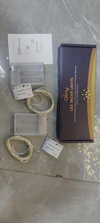 Акумулятор казкових вогнів Ollny 2pcs 5M, 50pcs світлодіодні казкові вогні в приміщенні, мідний дріт казкові вогні IP44 водонепрон