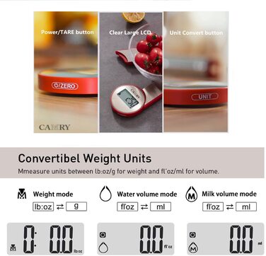 Цифрові електронні складні кухонні ваги для подорожей, кемпінгу на ходу, складні кухонні ваги, що беруться з собою, 5 кг / 11 фунт