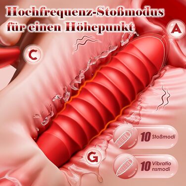 Вібрація для жінок, вібратор-фалоімітатор, секс-іграшка для жінок та пар з 10 функціями штовхання, 10 наборів вібраційних секс-іграшок для облизування язика для жінок, вібратор для клітора та анального сексу, секс-іграшки