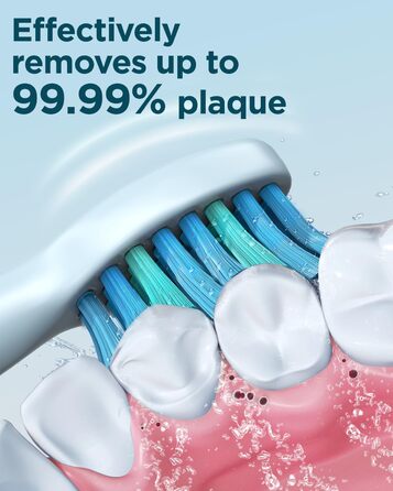 Звукова електрична зубна щітка Sonic для дорослих та дітей акумуляторна щітка з 8 насадками, до 120 днів використання після 3 годин швидкої зарядки, 5 режимів з вбудованим 2-хвилинним таймером блакитного кольору, (в упаковці )