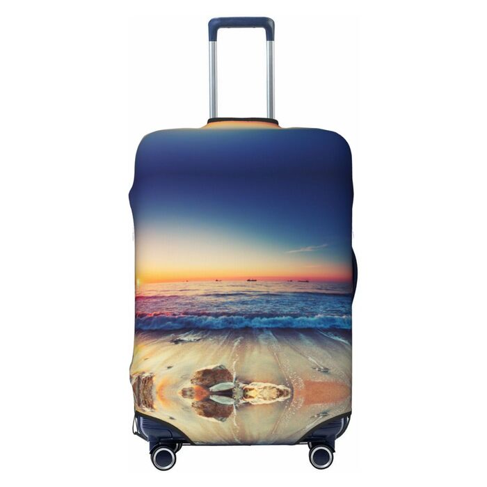 Чохол для валізи з морським принтом BAFAFA, еластичний захист від подряпин та пилу, чорний, розмір 90