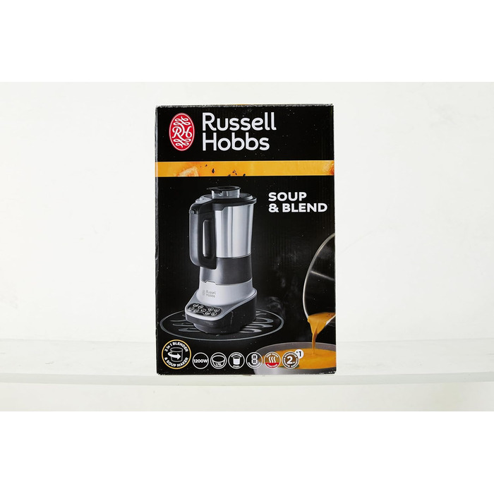 Мультиварка Russell Hobbs 2в1 Суповарка та блендер Супова машина (повністю автоматичний блендер з функцією приготування супів та дитячого харчування, смузі, 8 програм, 1,75 л) Супова машина 21480-56