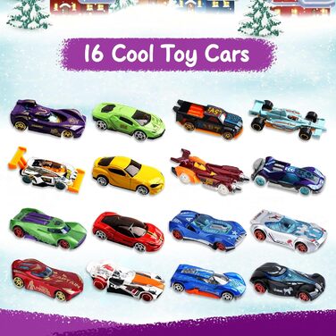 Адвент-календар Goffii Car Toy, 16 машинок