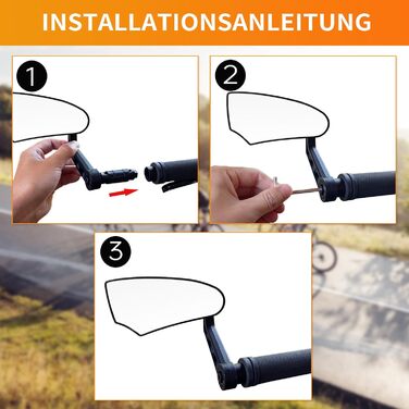 Велосипедні дзеркала (2 шт.), дзеркала заднього виду для велосипедів зі справжнього скла HD, опуклі дзеркала для керма велосипеда, складні велосипедні дзеркала для керма електровелосипеда, ліве та праве (14-20 мм)