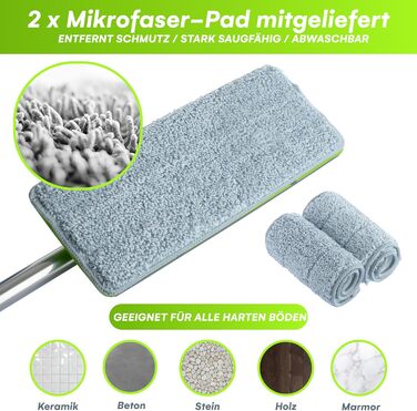 Набір швабри та відра EasyGleam - швабра для підлоги з телескопічною штангою, Інноваційне двокамерне відро для вологого та сухого