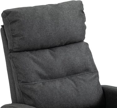 Крісло-реклайнер Mingone з функцією відкидання, сучасне тонке крісло-гойдалку з функцією відкидання на 155, витримує вагу до 150 кг, виготовлене з лляної тканини, темно-сірий колір