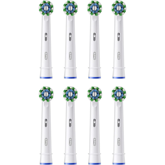Насадки для електричних зубних щіток Oral-B Cross Action, упаковка з 8 змінних насадок для щіток, кутові щетинки, які адаптуються до кожного зуба для ретельного чищення, підходить для пошти