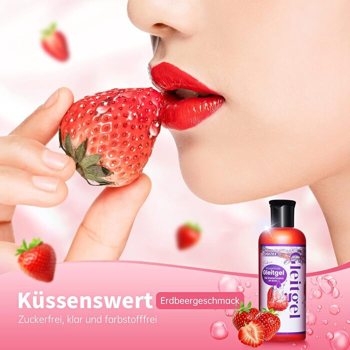 Лубрикант Rosezex на водній основі зі смаком полуниці, 330 мл