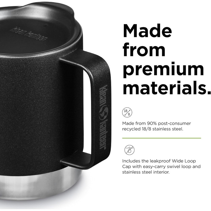 Термокухоль для кемпінгу Klean Kanteen, 340 мл, чорний