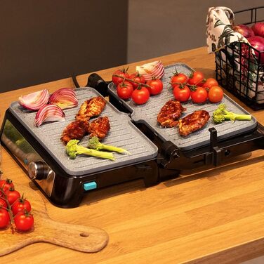 Електричний гриль Cecotec Rock'n Grill 1500 Take&Clean Stone. 1500 Вт, покриття RockStone, знімні пластини, можна мити в посудомий
