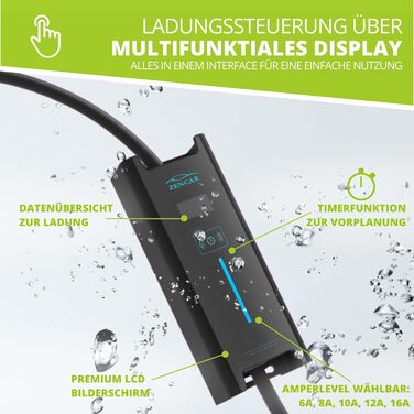 Зарядний пристрій 3-фазний 16А CEE штекер 11кВт Електромобіль Перемикач зарядного блоку Зарядний кабель Сумісний з GLE500e, E-Tron