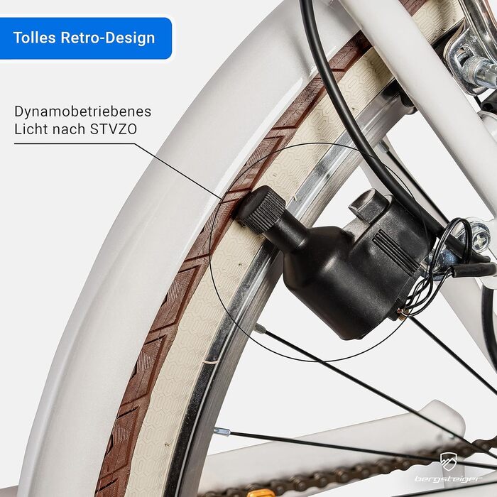 Жіночий міський велосипед 28 дюймів, підходить для зросту від 150 см, кошик з ротанга, ліхтарик для велосипеда