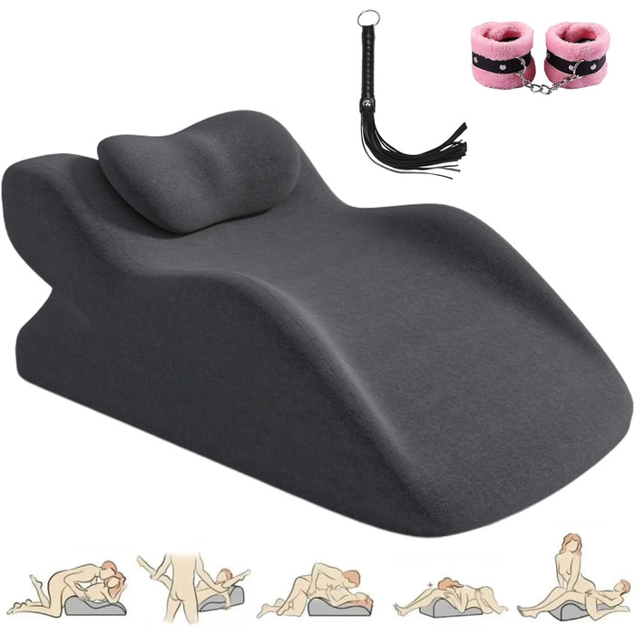 Подушка Liborah, покращена багатофункціональна подушка для пар 27 з пандусом, з невеликими аксесуарами, кілька положень забезпечують підтримку та розслаблення спини (чорна)
