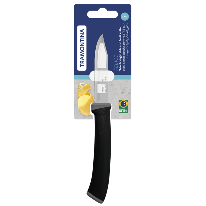 Ніж для овочів Tramontina Felice black, 78 мм (7081474)