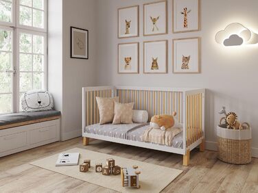 Дитяче ліжечко/бічне ліжко Love For Sleep 140x70 см із захисним бар&39єром, трансформоване, біла сосна Дитяче ліжко Alex, дерев&39яне дитяче ліжко - Дитяче ліжко, трансформоване ліжечко, дитяче ліжко біла/сонячна сосна