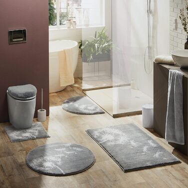 Килимок для ванної Erwin Mller, килимок для ванної, килимок для ванної кульбаба Prasonisi сірий розмір 60x100 см - нековзний, пухнастий м&39який, підходить для теплої підлоги Сірий 60 x 100 см (прямокутний)