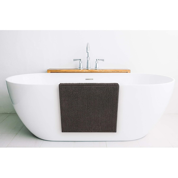 Килимок для ванної Blumtal 60x120 см з високоворсу, шенил - Сертифікований килимок для ванної Oeko-TEX - Килимки для ванної та килимки для ванної - Килимок для душу - Нековзний килимок для ванної, що миється - Великий килимок для ванної - Доріжка для ванн