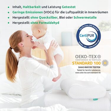 Подушка з піни з ефектом пам&39яті UTTU, подушка для голови для полегшення болю в шиї, ергономічна подушка для шиї, сендвіч-подушка, регульована подушка з піни з ефектом пам&39яті 60x36x13/11 см 60x36x13 см