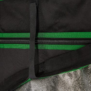 Розплідник для рослин Relaxdays Growzelt, 120x60x60 см, з відбиваючою внутрішньою плівкою, світлонепроникний, для вирощування в приміщенні, чорний/зелений