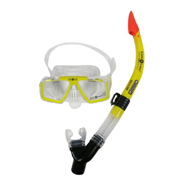 Маска для дайвінгу Aqualung COZUMEL PRO з комплектом трубки DIEGO DRY (жовта)