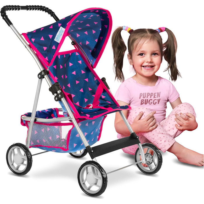 Коляска для ляльок Kinderplay лялькова коляска-баггі, коляска - дитяча іграшка, лялькова коляска для ляльок, сучасна, KP0280T Navy