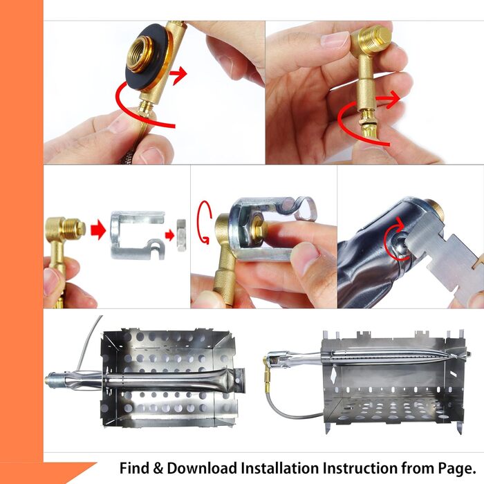 Трубчастий пальник Bestatgot Портативний трубчастий пальник для гриля з нержавіючої сталі, регульований трубчастий пальник з нержа
