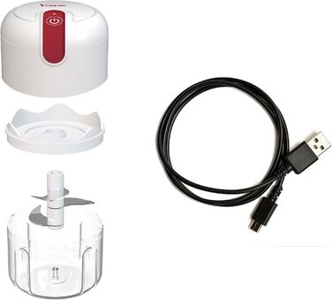 Подрібнювач з підключенням USB, міні кухонний комбайн, ємність 250 мл, потужність 3,7 В, 3 леза з нержавіючої сталі, акумуляторна