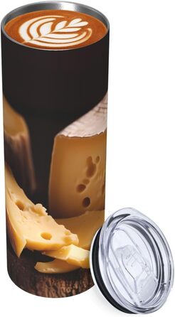 Кухоль з прямою трубочкою, 590 мл, сирний принт, дорожній кухоль, підходить для кемпінгу, офісу та дому