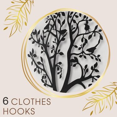 Вішалка настінна чорна метал 170х107см гачки для одягу 7 шт. меблі для передпокою вішалка дерево дизайн гачки для одягу вішалка чо