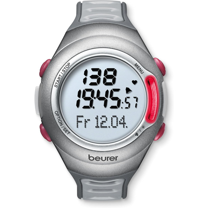 Пульсометр Beurer PM 70, вимірювання серцевого ритму, управління часом, водонепроникний, кріплення для велосипеда та інтерфейс для ПК, тест фізичної підготовки