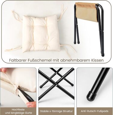 Крісло COSTWAY з підставкою для ніг, відкидне крісло з підлокітниками, бічною кишенею та підставкою для ніг, крісло для відпочинку, крісло для телевізора, крісло з відкидною спинкою для вітальні, спальні, офісу (бежевий) бежевий з підставкою для ніг