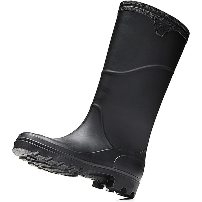 Чоловічі гумові чоботи, гумові чоботи до коліна, вейдерси для активного відпочинку, товсті чоботи до середини ікри для походів, гумові чоботи, до середини ікри, чорні, розмір 42 EU