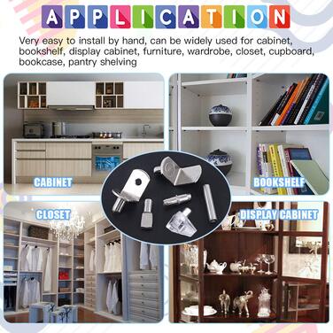 Кільцева підставка для полиць Glarks у 6 стилях, нікелеві опори для полиць, ПВХ-кільцева підставка для полиць, плоскі кілочки-ложки, циліндричні тримачі для кілочків, L-подібні кронштейни та штифти для шаф, 160 шт. різних розмірів