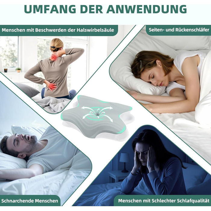 Подушка для сну на боці, подушка для шиї, подушка для голови, подушка з піни з ефектом пам&39яті, подушка для підтримки шиї, подушка для сну на спині, животі та на боці